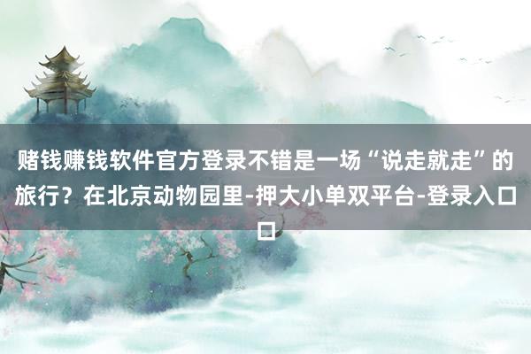 赌钱赚钱软件官方登录不错是一场“说走就走”的旅行？在北京动物园里-押大小单双平台-登录入口
