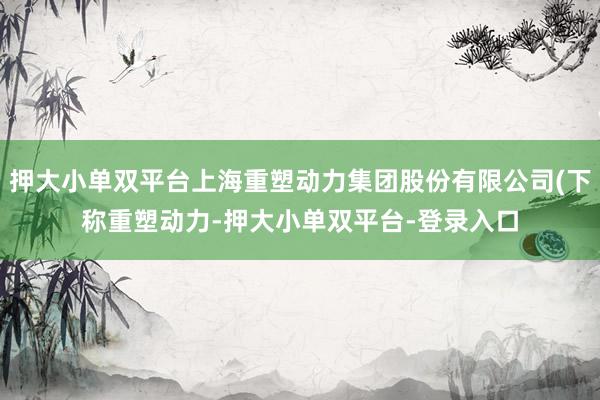 押大小单双平台上海重塑动力集团股份有限公司(下称重塑动力-押大小单双平台-登录入口