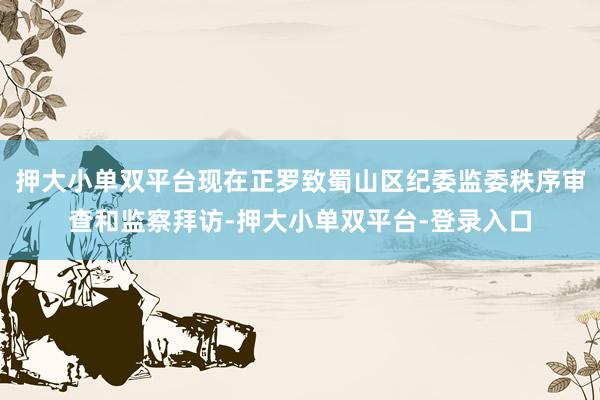 押大小单双平台现在正罗致蜀山区纪委监委秩序审查和监察拜访-押大小单双平台-登录入口