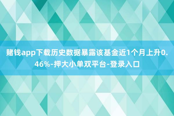 赌钱app下载历史数据暴露该基金近1个月上升0.46%-押大小单双平台-登录入口
