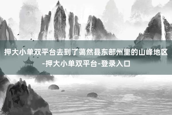 押大小单双平台去到了蔼然县东部州里的山峰地区-押大小单双平台-登录入口