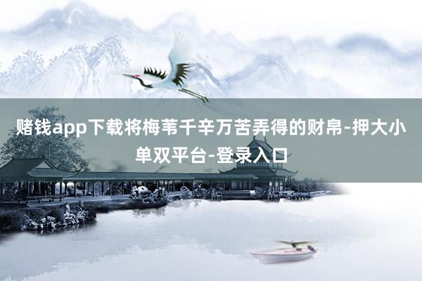 赌钱app下载将梅苇千辛万苦弄得的财帛-押大小单双平台-登录入口