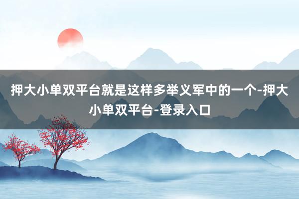 押大小单双平台就是这样多举义军中的一个-押大小单双平台-登录入口
