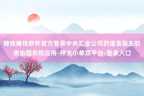 赌钱赚钱软件官方登录中央汇金公司的遑急股东职责由国务院应用-押大小单双平台-登录入口