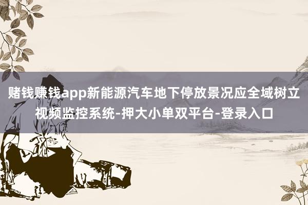 赌钱赚钱app新能源汽车地下停放景况应全域树立视频监控系统-押大小单双平台-登录入口