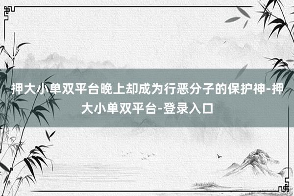 押大小单双平台晚上却成为行恶分子的保护神-押大小单双平台-登录入口