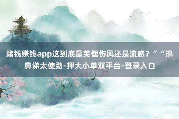 赌钱赚钱app这到底是芜俚伤风还是流感?”“擤鼻涕太使劲-押大小单双平台-登录入口