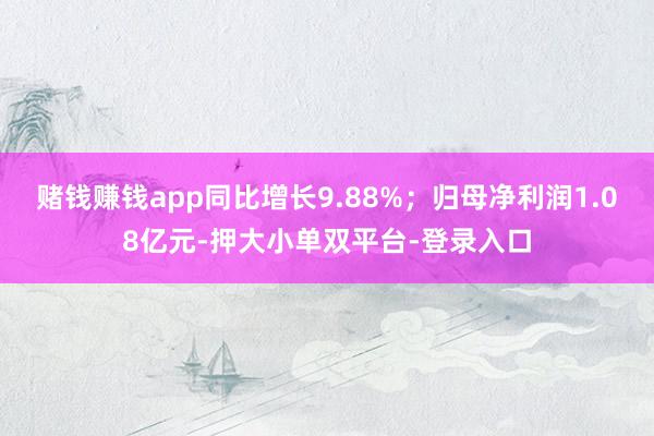 赌钱赚钱app同比增长9.88%；归母净利润1.08亿元-押大小单双平台-登录入口